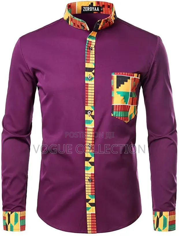 Ankara Print Men's Shirt - 1