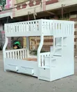 White Kids Bunk Bed with Storage - Built - 1
