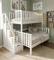 White Kids Bunk Bed with Storage - Built - 2