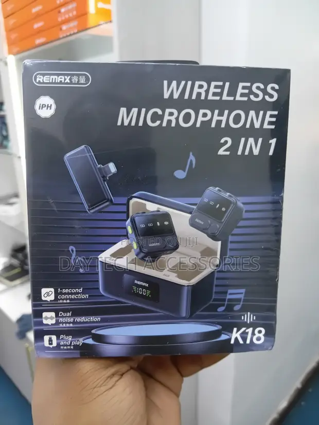 Remax Dual Wireless Lavalier Microphone Set kwa iPhone - 1