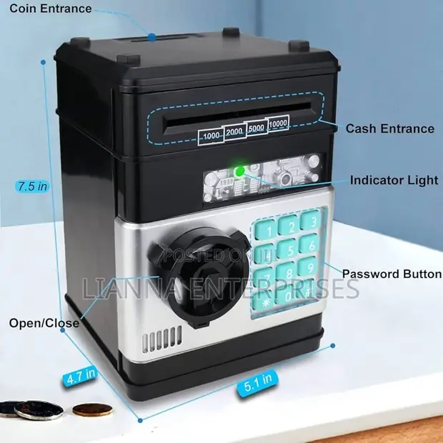 Mini ATM Money Box with Password Lock - 1