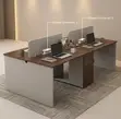 4-Way Brown Modern Imported Office Workstation Desk - 1