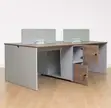 4-Way Brown Modern Imported Office Workstation Desk - 3