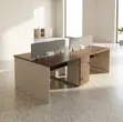 4-Way Brown Modern Imported Office Workstation Desk - 5