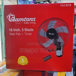 Ramtons 16" Nyeusi Wall Fan
