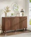 Modern Walnut Storage Cabinet with 3 Doors - 2