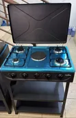 Olelon 4 Gas + 1 Electric Plate Standing Cooker with Shelves - 1