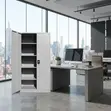 Executive Grey Stainless Steel Office Cabinet - 2 Doors - 4