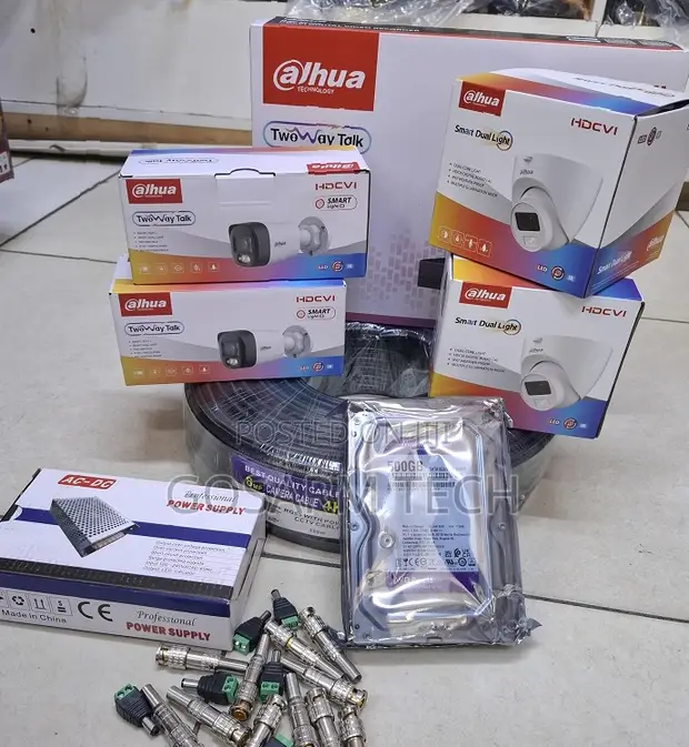 Dahua Smart Dual Light 4-Channel CCTV Kit (2MP Cameras with Audio) - 1