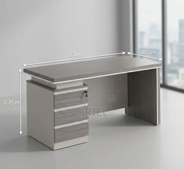 Modern Gray Executive Desk - 1