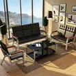 Executive 5-Seater Leather Sofa Set Bench - 4