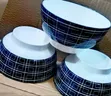 Set of 6 Blue Floral Ceramic Bowls - 1