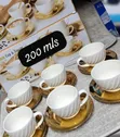 6-Piece White & Gold Cup & Saucer Set - 2