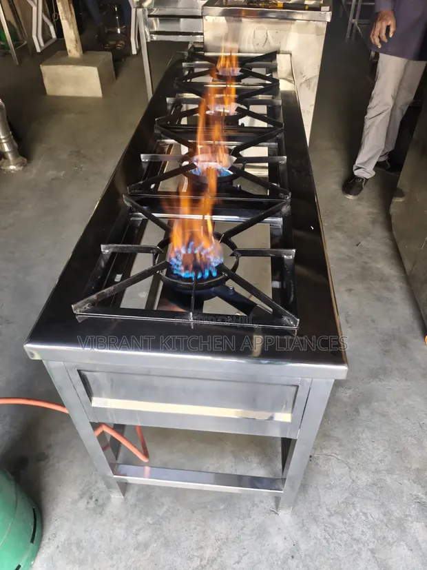 Four Burner Stainless Steel Commercial Cooker - 1