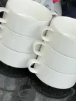 White Soup Cups with Handles (Set of 6) - 1