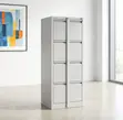 4-Drawer Office Storage Cabinet with Bar - White - 1