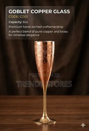 Copper & Brass Goblet Glass - 6oz
