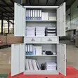 2-Door Metallic Cabinet with Drawers - White - 2