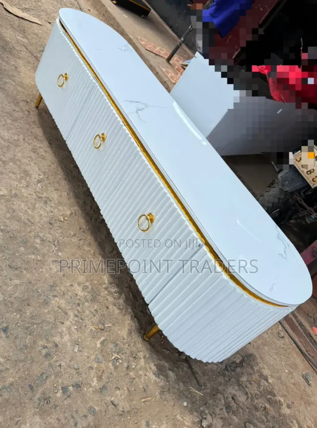 6FT Modern TV Stand with Marble Top - 1