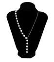 Minimalist Boho Pearl Y-Lariat Drop Necklace - 1