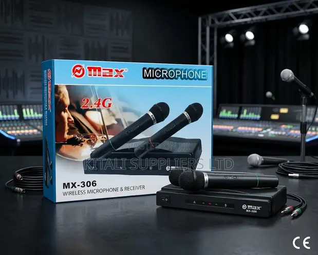 Omax MX-306 2.4G Dual Wireless Microphone System - 1