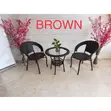 Modern Wicker Rattan Dining Set for Garden/Balcony - 3
