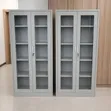 Double Door Glass Display Cabinet - Grey - 1