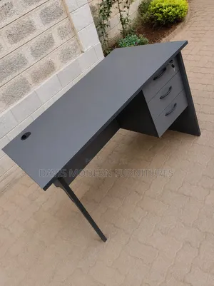 Dark Grey 1.4M Office Desk with 3 Drawers