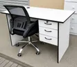 Modern 1.4M Office Desk with 3 Drawers & Mesh Swivel Chair - 3