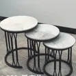 3-in-1 Luxury Marble Table Set - Executive Design - 1