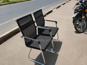 Black Mesh Visitors Chairs (Pair)