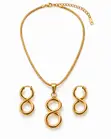 Infinity Earring and Necklace Set - Gold - 1