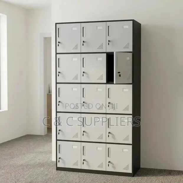 15-Door Steel Gym/Staffroom Cabinet - 1