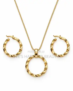 Twisted Circle Earring and Necklace Set - Women's Jewelry