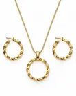 Twisted Circle Earring and Necklace Set - Women's Jewelry - 1