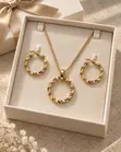 Twisted Circle Earring and Necklace Set - Women's Jewelry - 2