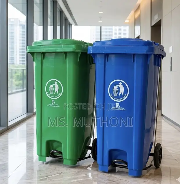 120L Hands-Free Mobile Garbage Bin - 1