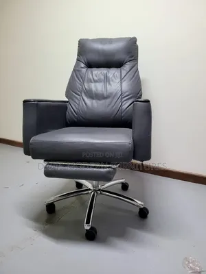 Executive High-Back Office Chair - Black Leather