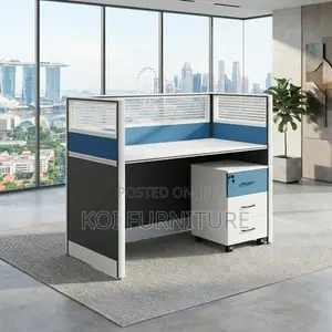 Cybers Office Modern Blue-Brown Workstation