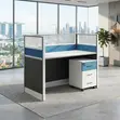 Cybers Office Modern Blue-Brown Workstation - 1