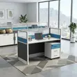 Cybers Office Modern Blue-Brown Workstation - 2