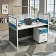 Cybers Office Modern Blue-Brown Workstation - 4