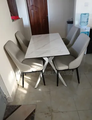 Dining Table Set with Marble Top