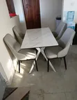 Dining Table Set with Marble Top - 1