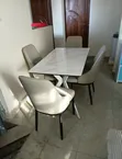 Dining Table Set with Marble Top - 2