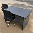 Modern Grey Office Desk with 3 Lockable Drawers - Kenya - 5