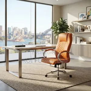Executive Reclining Brown Leather Office Chair