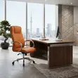 Executive Reclining Brown Leather Office Chair - 2