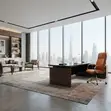 Executive Reclining Brown Leather Office Chair - 3