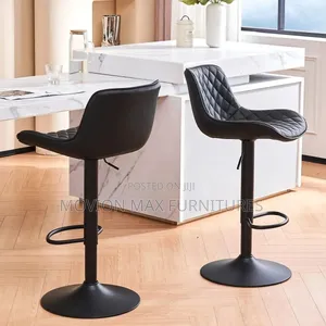 Black Rotating Counter Stools (Set of 2)